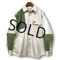 【ビンテージ】【ウールリッチ】【Woolrich】【オフホワイト×緑】切り替え【ハンティングシャツ】 