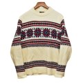 【ビンテージ】【ALPS Knitmeister】【生成り】【雪柄風セーター】【ニット】【サイズXL】  