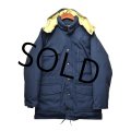 【ビンテージ】【Eddie Bauer】【エディーバウアー】【黒タグ】【紺ｘベージュ】フード付き【ダウンジャケット】 