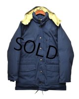 【ビンテージ】【Eddie Bauer】【エディーバウアー】【黒タグ】【紺ｘベージュ】フード付き【ダウンジャケット】 
