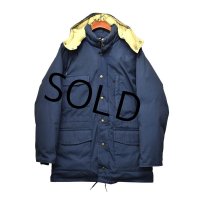 【ビンテージ】【Eddie Bauer】【エディーバウアー】【黒タグ】【紺ｘベージュ】フード付き【ダウンジャケット】 