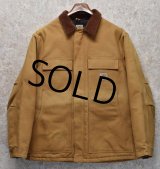 ビンテージ【carhartt】【カーハート】【ブラウン】トラディショナルコート【キルティング裏地付き】【ダック地】【ワークジャケット】【サイズＬ】 