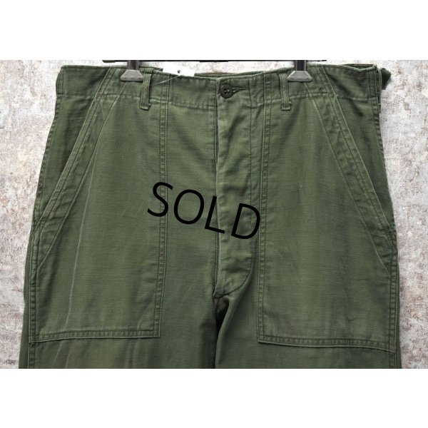 画像6: 【60's】【米軍実物】【ビンテージ】OG107【平ボタン】【サイドアジャスター付き】【ベイカーパンツ】【ユーティリティパンツ】【サイズW33程度】