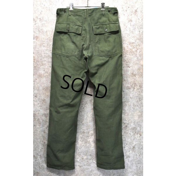画像4: 【60's】【米軍実物】【ビンテージ】OG107【平ボタン】【サイドアジャスター付き】【ベイカーパンツ】【ユーティリティパンツ】【サイズW33程度】