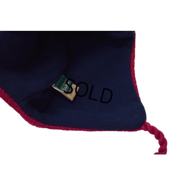 画像4: 【ビンテージ】【L.L.bean】エンジ×雪柄【耳当て付】【ニットキャップ】 【ニット帽】  