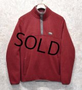 程度良好!!【ＬＬビーン】【L.L.bean】【ボルドー×グレー】【フリース】【スナップＴ】サイズＬ 