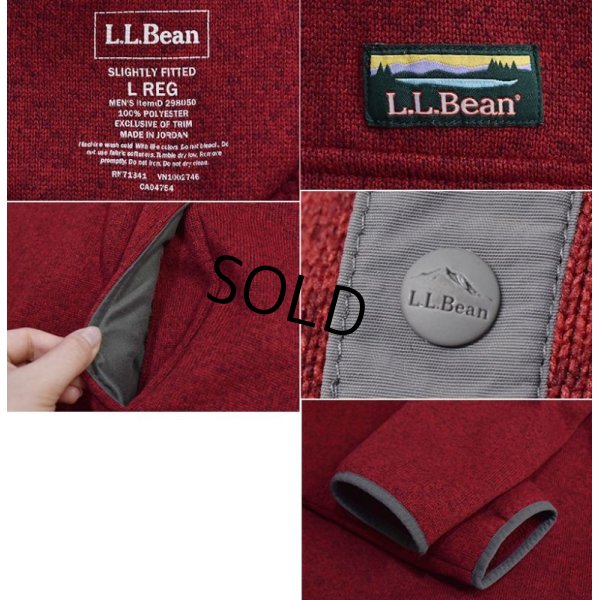 画像2: 程度良好!!【ＬＬビーン】【L.L.bean】【ボルドー×グレー】【フリース】【スナップＴ】サイズＬ 