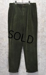 【ブルックスブラザーズ】brooksbrothers【緑】【２タックコーデュロイスラックス】コーデュロイパンツ【34X32】 