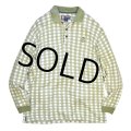 【チャップス】CHAPS【ラルフローレン】 【POLO ralph lauren】【生成り×緑チェック】【長袖ポロシャツ】 【サイズＭ】  