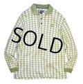 【チャップス】CHAPS【ラルフローレン】 【POLO ralph lauren】【生成り×緑チェック】【長袖ポロシャツ】 【サイズＭ】  