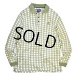 【チャップス】CHAPS【ラルフローレン】 【POLO ralph lauren】【生成り×緑チェック】【長袖ポロシャツ】 【サイズＭ】  