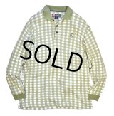 【チャップス】CHAPS【ラルフローレン】 【POLO ralph lauren】【生成り×緑チェック】【長袖ポロシャツ】 【サイズＭ】  