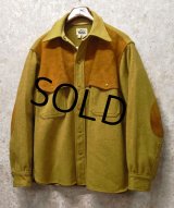 【70's~】【ビンテージ】【ウールリッチ】【Woolrich】【茶色×マスタードイエロー】【ウールｘスエード】【シャツジャケット】【サイズ ＸＬ】  