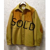 【70's~】【ビンテージ】【ウールリッチ】【Woolrich】【茶色×マスタードイエロー】【ウールｘスエード】【シャツジャケット】【サイズ ＸＬ】  