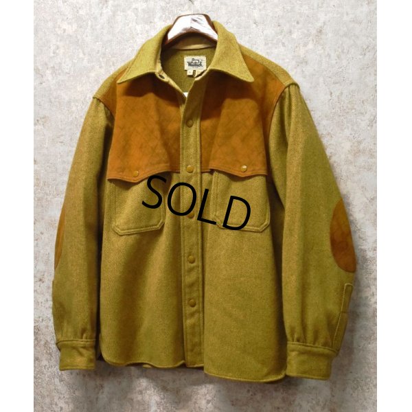 画像1: 【70's~】【ビンテージ】【ウールリッチ】【Woolrich】【茶色×マスタードイエロー】【ウールｘスエード】【シャツジャケット】【サイズ ＸＬ】  