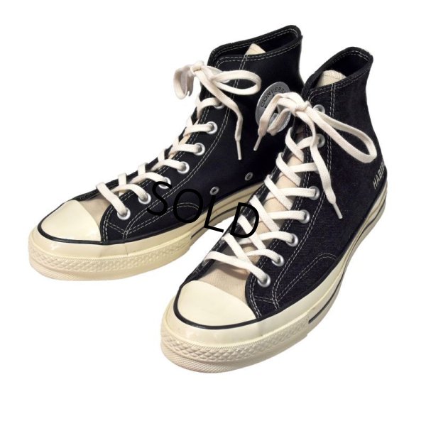 画像1: 【新品未使用】【コンバース】converse【CT70】【黒×黒デニム地切り替え】【チャックテイラー】【ハイカット】【サイズ9】 