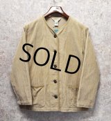 【ビンテージ】【ORVIS】 【オービス】【ベージュコーデュロイ】【ノーカラージャケット】レディース古着【レディース12】 