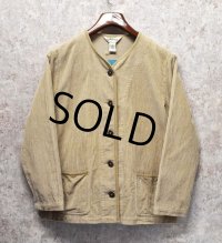 【ビンテージ】【ORVIS】 【オービス】【ベージュコーデュロイ】【ノーカラージャケット】レディース古着【レディース12】 