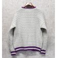 画像3: 90's~ USA製【ビンテージ】【UNITED STATES SWEATERS】【オフホワイトｘ紫】【コットンセーター】【サイズＬ】<br> (3)