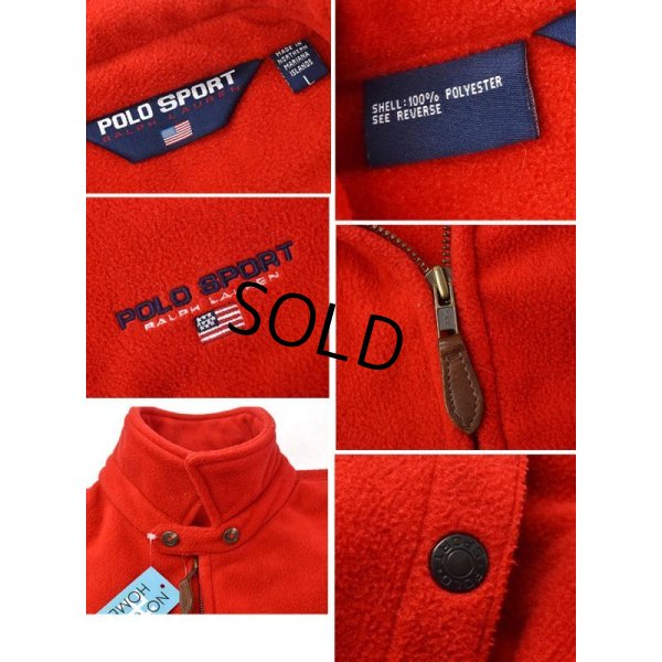 画像2: ほぼ未使用!!【POLO SPORTS】【ポロスポーツ】POLO RALPH LAUREN【赤】フリースブルゾン【ブルゾン】【サイズＬ】 