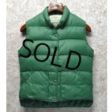 70's【USA製】【ビンテージ】【ＬＬビーン】【L.L.bean】【筆記体】【緑】【ダウンベスト】【レディースＭ】 