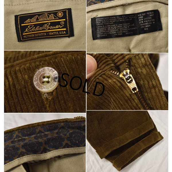 画像3: ビンテージ【Eddie Bauer】【エディーバウアー】【ブラウン】【２タック】【コーデュロイパンツ】【黒タグ】【W36】 