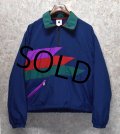 程度良好!! 90's~【USA製】【ビンテージ】【BLACK DIAMONDS】【ブラックダイヤモンド】【紺】【緑×紫×赤ライン】【ハーフジップアップブルゾン】【サイズS】 