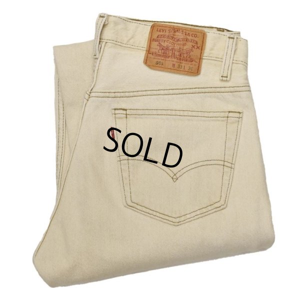 画像1: 90's【USA製】【ビンテージ】【LEVI'S】【リーバイス５０１】501【デニムパンツ】【クリーム】【33x30】 