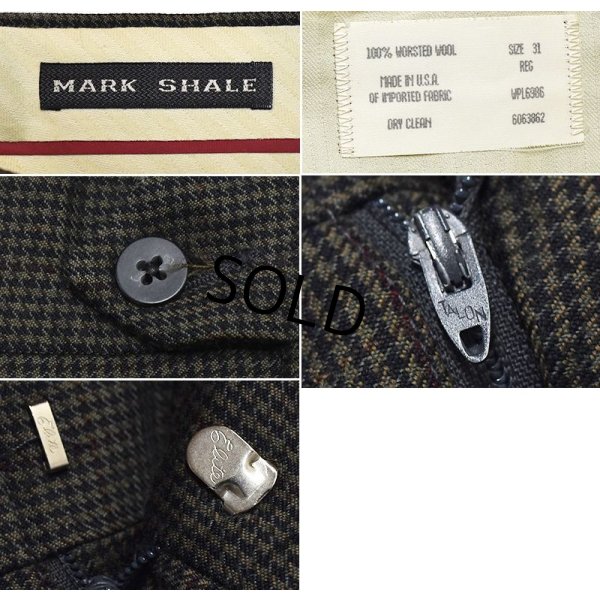 画像3: 【USA製】【ビンテージ】【MARK SHALE】【マーク・シャーレ】【ブラウン】千鳥格子【 2タックパンツ】【サイズ31】 