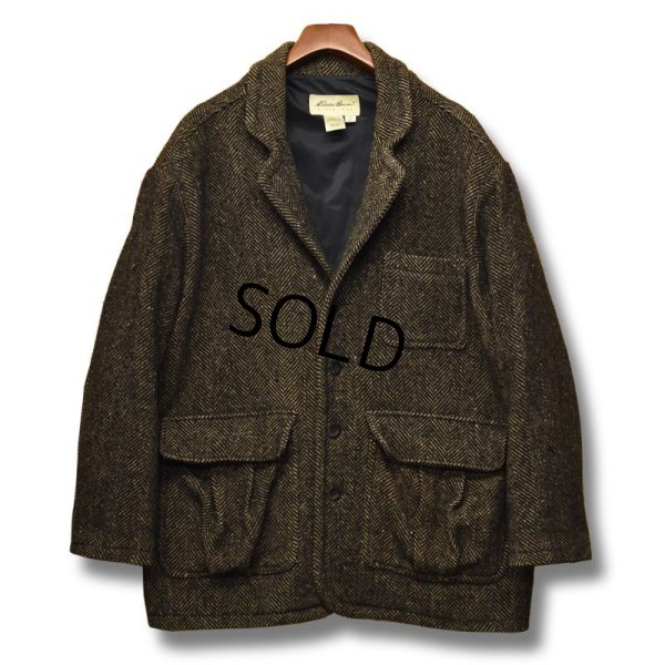 画像1: 【USA製】【ビンテージ】【Eddie Bauer】【エディーバウアー】【ブラウン】【ツイードジャケット】【サイズL】  