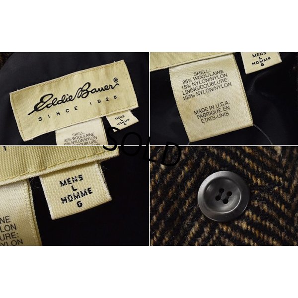 画像2: 【USA製】【ビンテージ】【Eddie Bauer】【エディーバウアー】【ブラウン】【ツイードジャケット】【サイズL】  