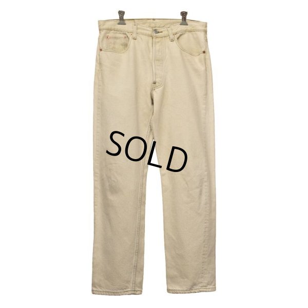 画像2: 90's【USA製】【ビンテージ】【LEVI'S】【リーバイス５０１】501【デニムパンツ】【クリーム】【33x30】 