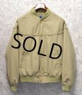 【80’s~】【ビンテージ】【TOWN CRAFT】タウンクラフト【ベージュ】【カップショルダージャケット】【ジップアップブルゾン】【ダービージャケット】【バーシティージャケット】【サイズＬ】 