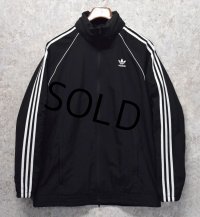 【ビンテージ】【アディダス】adidas【黒×白】ナイロンジャケット【トラックジャケット】【トラックジャージ】【サイズL】 