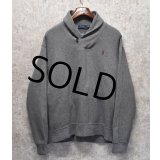 【ラルフローレン】【POLO RALPH LAUREN】【グレー】コットン【ショールカラーセーター】【サイズＸＬ】 