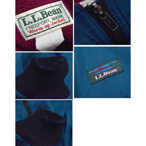 画像2: 80's~【ビンテージ】L.L.Bean【ＬＬビーン】【青×エンジ】【ウォームアップジャケット】【ＸＬ程度】 