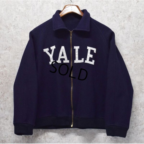 画像1: ~60's【ビンテージ】【YALE大学】YALE【イエール大学】【紺】【ジップアップスタジャン】ウールジャケット【サイズＬ程度】 