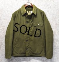 80's【ビンテージ】【米軍実物】U.S.NAVY【バックステンシル入り】【A-2】【デッキジャケット】【サイズL】 