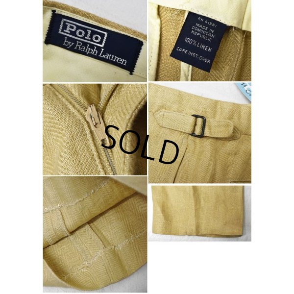 画像3: POLO RALPH LAUREN【ラルフローレン】ベージュ【アジャスター付き】【リネンパンツ】リネンスラックス【34X30】