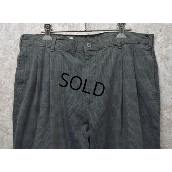 画像5: ビンテージ【DOCKERS】ドッカーズ【青×グレー】チェック【２タックコットンパンツ】【W35程度】 