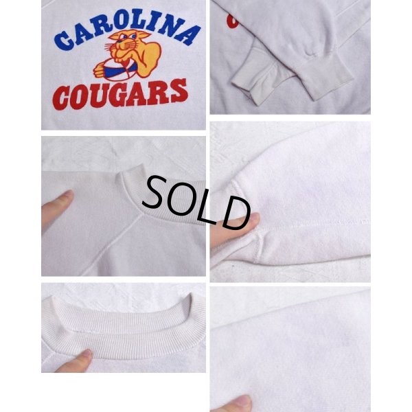 画像2: 60∼70's【ビンテージ】【CAROLINA COUGARS】【カロライナ・クーガーズ】【染み込みプリント】【白】【スウェット】 