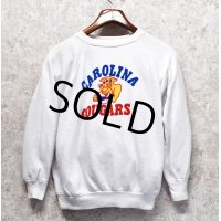 60∼70's【ビンテージ】【CAROLINA COUGARS】【カロライナ・クーガーズ】【染み込みプリント】【白】【スウェット】 