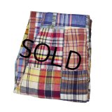 ビンテージ【BURTON ltd.】【バートン】インディアンマドラスチェック【パッチワークパンツ】【スラックス】【レディース古着】【Ｗ２８程度】 
