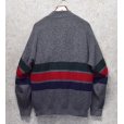 画像3: 90’s~ USA製【ビンテージ】【ランズエンド】【LANDS' END】【グレー】【 緑×赤×紺ライン】【ヘンリーネックセーター】【サイズＬ】<br> (3)