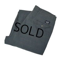 ビンテージ【DOCKERS】ドッカーズ【青×グレー】チェック【２タックコットンパンツ】【W35程度】 