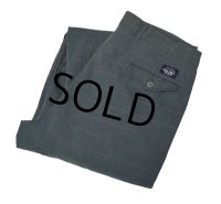 ビンテージ【DOCKERS】ドッカーズ【青×グレー】チェック【２タックコットンパンツ】【W35程度】 