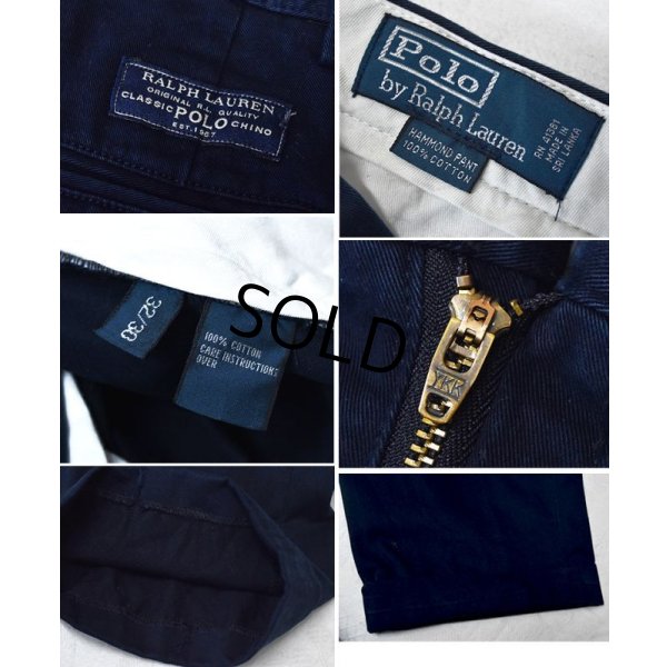 画像3: 【ラルフローレン】POLO RALPH LAUREN【紺】【ネイビー】HAMMOND PANTS【２タック】【コットンパンツ】【32×30】 