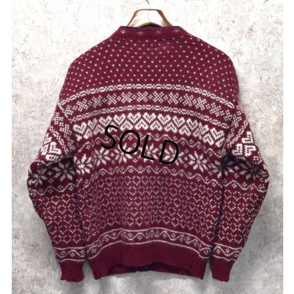 画像3: ビンテージ【USA製】【l.l.bean】エルエルビーン【バーズアイ】【雪柄】カーディガン【ウールカーディガン】【レディース古着】【サイズＬ】 