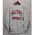 画像1: 90’s【ビンテージ】USA製【チャンピオン】【リバースウィーブ】【グレー】【BALL STATE UNIVERSITY】【カレッジスウェット】【刺繡タグ】【サイズXXL】<br> (1)