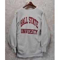 90’s【ビンテージ】USA製【チャンピオン】【リバースウィーブ】【グレー】【BALL STATE UNIVERSITY】【カレッジスウェット】【刺繡タグ】【サイズXXL】 